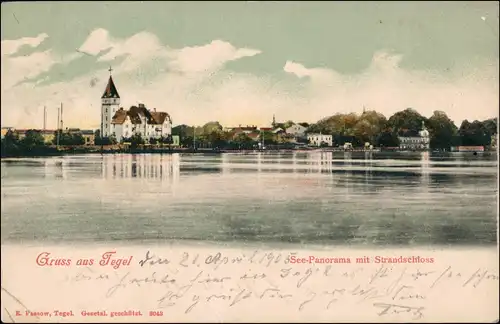 Ansichtskarte Tegel-Berlin Stadt, Strandschloß 1905