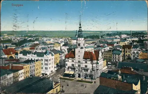 Postcard Troppau Opava Stadt, Straßen - Fabrik 1915