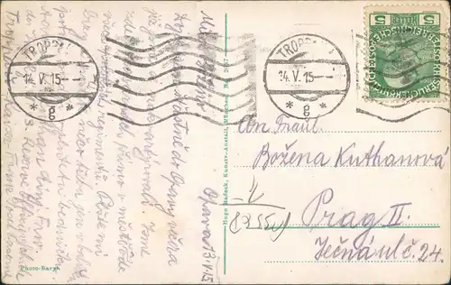 Postcard Troppau Opava Stadt, Straßen - Fabrik 1915