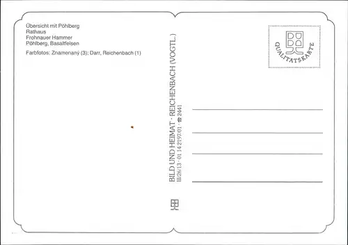 Annaberg-Buchholz Übersicht mit Pöhlberg, Rathaus, Frohnauer Hammer,   1994