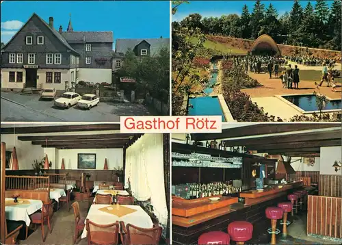 Ansichtskarte Winterberg GASTHOF PENSION RÖTZ Innenansichten & Außen 1977