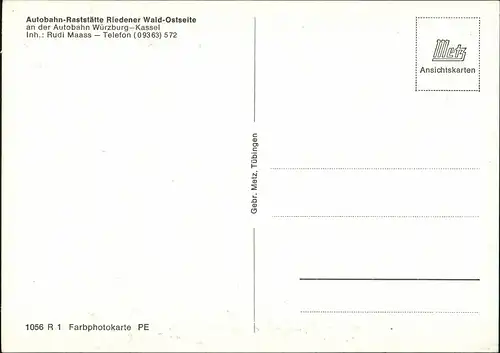 Hausen bei Würzburg Innenansicht Autobahn Raststätte Riedener Wald   1970