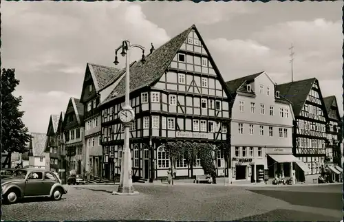 Ansichtskarte Bad Wildungen Brunnenstraße VW Käfer 1963