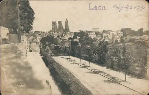 Foto Laon Straßenpartie an der Stadt 1914 Privatfoto