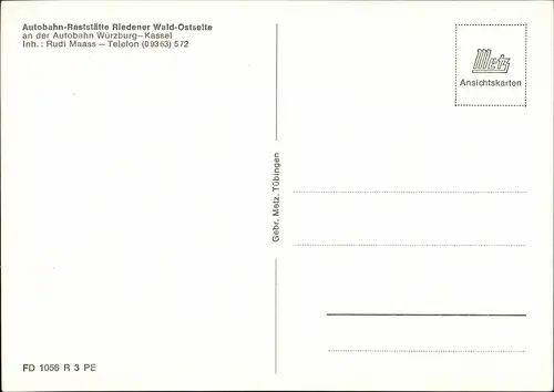 Hausen bei Würzburg Riedener Wald Autobahn Raststätte Rasthof Innen   1965