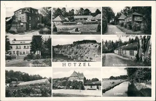 Hützel (Lüneburger Heide) Mehrbild-AK ua. Gärtnerei, Sachsenhaus uvm. 1961