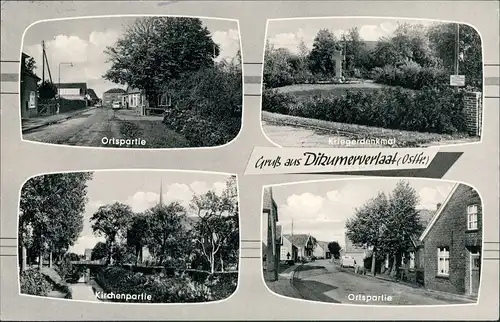 Leer (Ostfriesland) Ditzumerverlaat Leer   Gasthof Pontow,  Kriegerdenkmal 1967