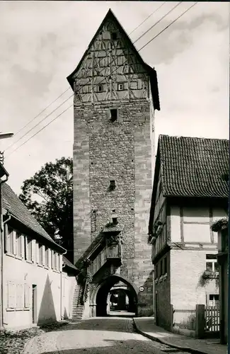 Ansichtskarte Münnerstadt Jörgenturm mit Jugendherberge 1960