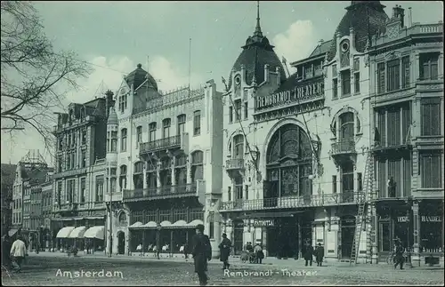 Postkaart Amsterdam Amsterdam Straßenpartie Rembrandt Theater 1912