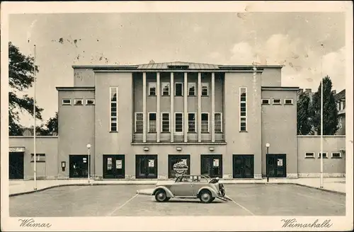 Ansichtskarte Weimar Weimarhalle - Auto 1937