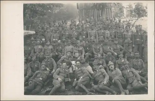 Foto  Soldaten im Wald - Gruppenbild Bodenmühle WK1 1917 Privatfoto