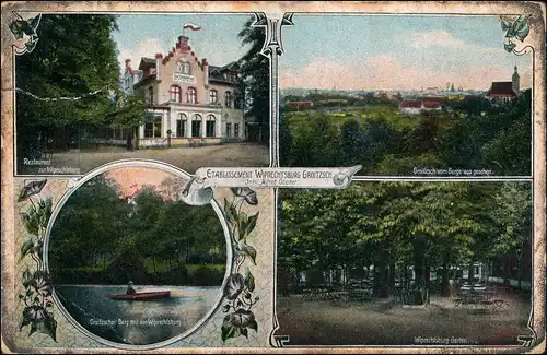 Ansichtskarte Groitzsch Etablissement Wiprechtsburg 4 Bild 1909