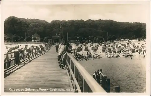 Ansichtskarte Göhren (Rügen) Strand, Seebrücke - Pavillon 1929