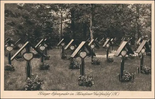 Ansichtskarte Großhadern-München Waldfriedhof Krieger Ehrengräber 1922