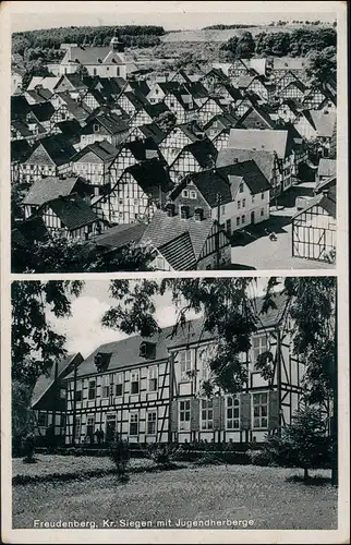 Ansichtskarte Freudenberg (Siegerland) 2 Bild: Fachwerkhäuser 1940
