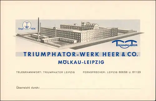 Mölkau TRIUMPHATOR-WERK HEER & CO. Leipzig 1932