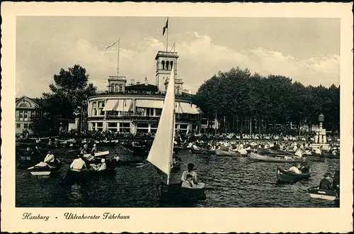 Uhlenhorst-Hamburg Uhlenhorster Fährhaus - viele Ruderboote 1929