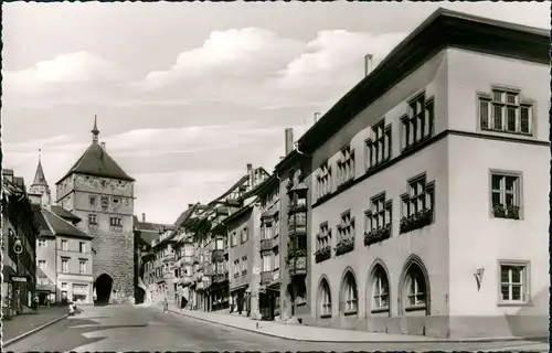 Ansichtskarte Rottweil (Neckar) Hauptstraße und Rathaus 1955
