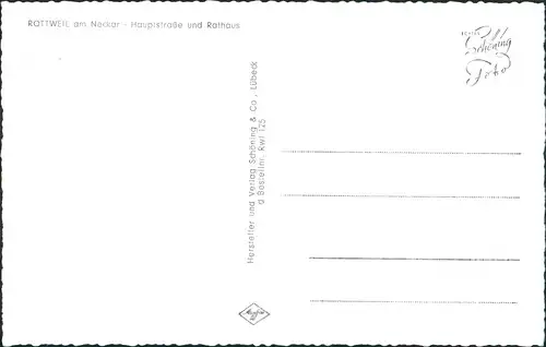 Ansichtskarte Rottweil (Neckar) Hauptstraße und Rathaus 1955