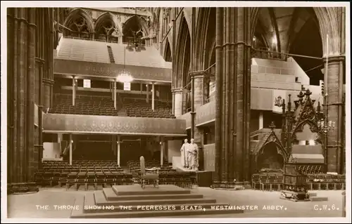 Postcard London Westminster Abbey Peeresses Seats 1953