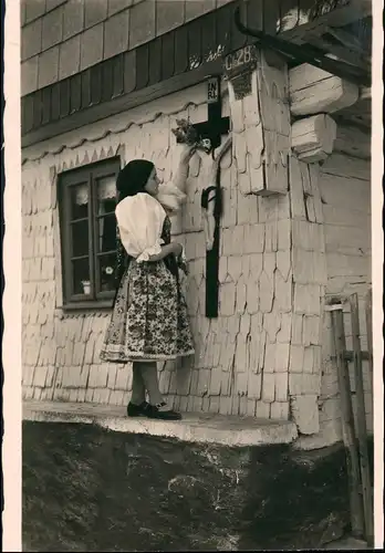 Postcard .Tschechien České kroje. Chodsko. Ranní modlitba. Typen 1938
