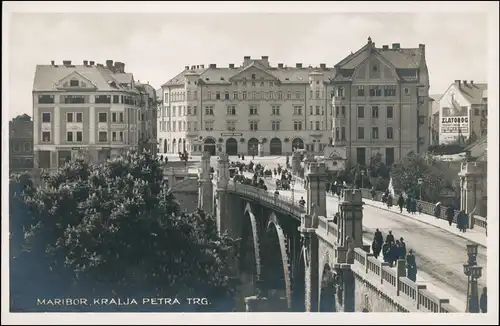 Postcard Marburg an der Drau Maribor KRALJA PETRA TRG 1929