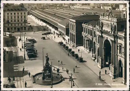 Ansichtskarte Zürich Bahnhofsplatz - Bahnhof 1932