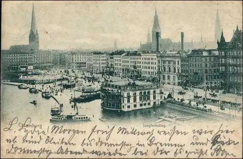 Ansichtskarte Hamburg Jungfernstieg - Restauration 1902