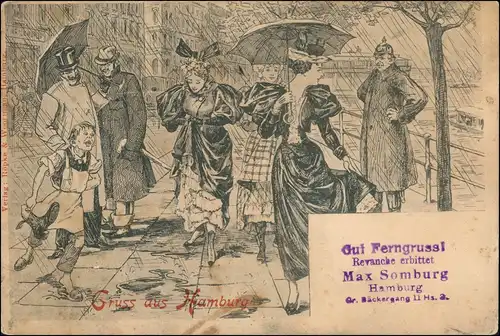 Ansichtskarte Hamburg Künstlerkarte Hamburger Originale Typen 1899