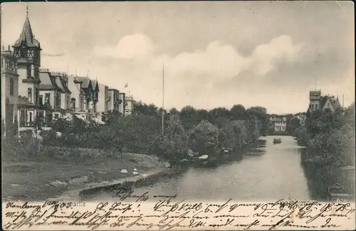 Ansichtskarte Hamburg Alsterpartie - Villen 1905