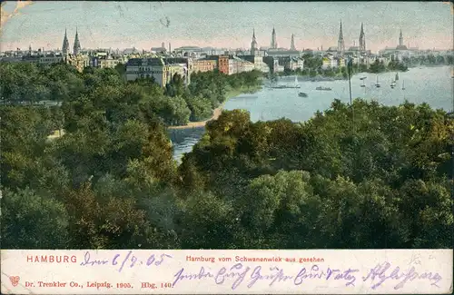 Ansichtskarte Hamburg vom Schwanenwiek - RS Werbung 1905