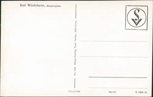 Ansichtskarte Bad Windsheim Partie am Klosterplatz 1950