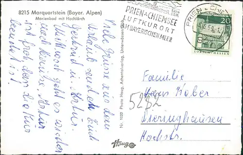 Ansichtskarte Marquartstein Panorama-Ansicht mit Hochlärch 1969