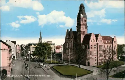 Ansichtskarte Gladbeck Strassen Partie Hochstrasse Rathaus 1960