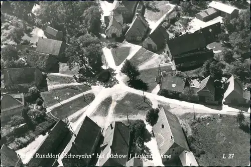 Schreyahn-Wustrow (Wendland) Runddorf Wohnsiedlung Luftaufnahme (b Lüchow) 1973