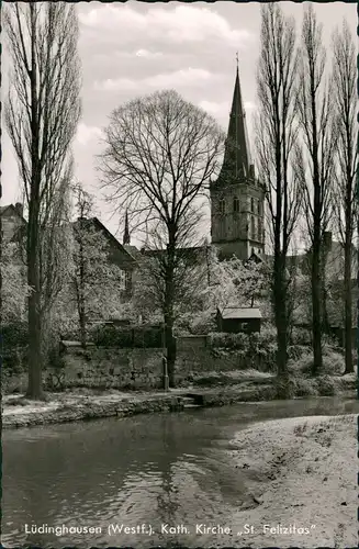 Ansichtskarte Lüdinghausen Partie a.d. kath. Kirche St. Felizitas 1960