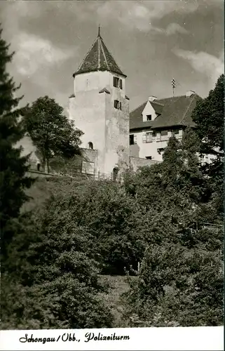 Ansichtskarte Schongau Partie am Polizeiturm Polizei-Turm Turmgebäude 1960