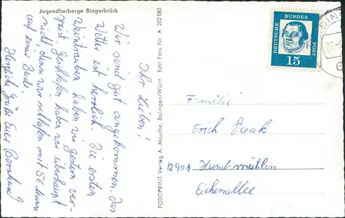 Ansichtskarte Bingerbrück-Bingen am Rhein Jugendherberge Bingerbrück 1960