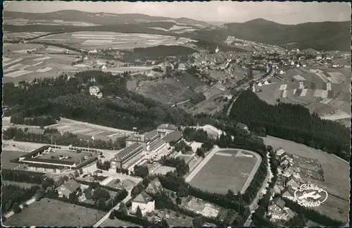 Winterberg Luftbild Überflugkarte mit Sportplatz Luftaufnahme 1959