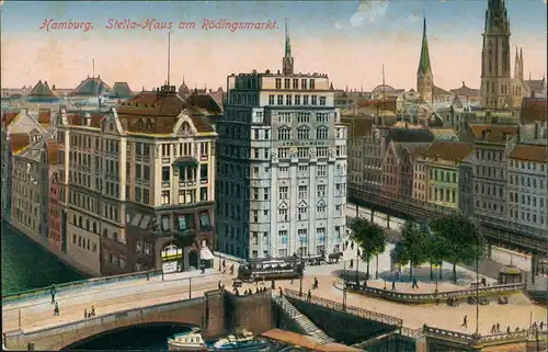 Ansichtskarte Hamburg Rödingsmarkt, Stellahaus 1915