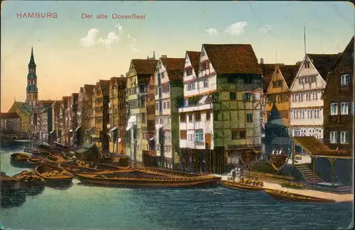 Ansichtskarte Hamburg Dovenfleet 1913