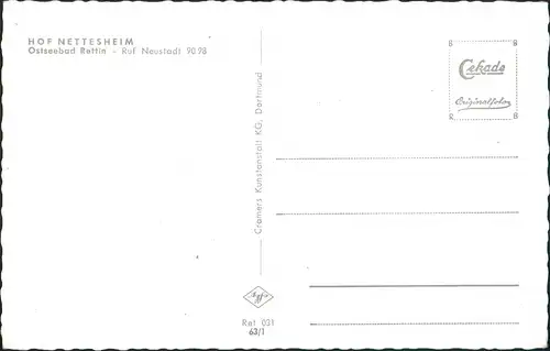 Ansichtskarte Rettin HOF NETTESHEIM Bauernhof Ried gedeckter Hof 1963