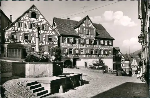 Ansichtskarte Schiltach Marktplatz Fachwerkhäuser Gasthof 1960