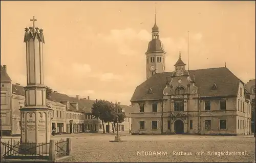 Neudamm (Neumark) Dębno Markt, Kriegerdenkmal Chojna  Königsberg   Neumark 1918