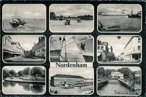 Ansichtskarte Nordenham Straße, Strand, Ebertstraße 1961