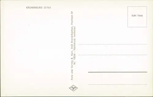 Kronenburg Eifel-Dahlem (Nordeifel) Straßenpartie an der Bildungstätte 1964