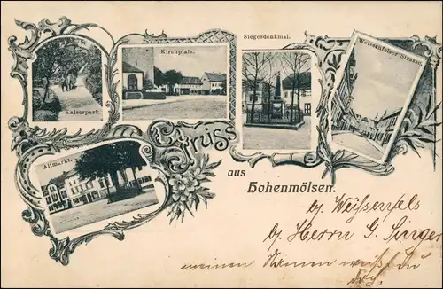 Ansichtskarte Hohenmölsen MB: Park, Markt, Straßen 1911