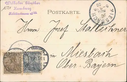 Ansichtskarte Hamburg Alsterarkaden Jungfernstieg - Kutschen 1900