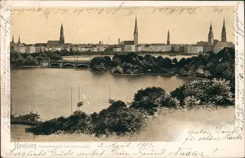 Ansichtskarte Hamburg Lombardsbrücke 1903