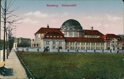 Ansichtskarte Hamburg Straße - Universität 1914